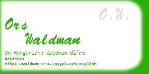 ors waldman business card
